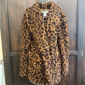 Workshop Republic Clothing Animal Print Teddy Jacket Mobwife